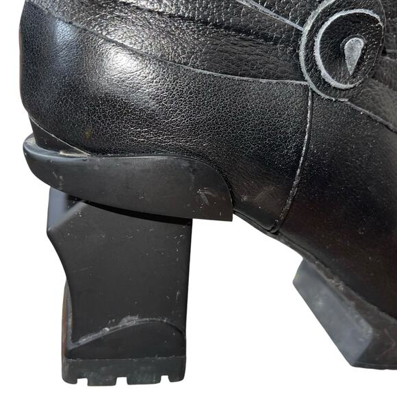 Steampunk Goth Laura Vita Leather Boots Platform Floral Block Heel - Picture 7 of 11